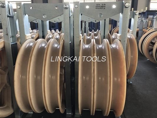 خطوط انتقال سیم انتقال دهنده نایلون Sheave 80kN بلوک های رشته ای OD660mm